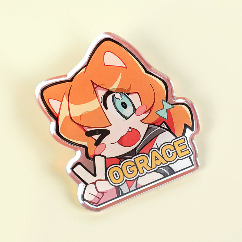 オリジナル角丸オーロラアクリルピンバッジ