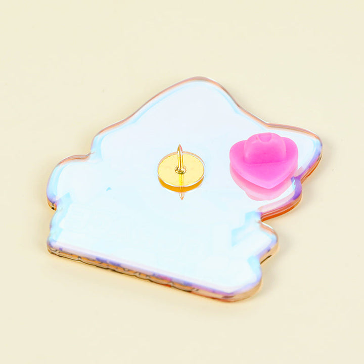 オリジナル角丸オーロラアクリルピンバッジ