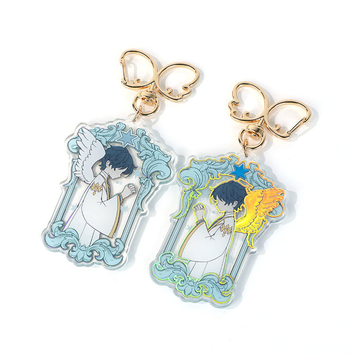 Custom Raised Foil Printing Cold Foil Stamping Acrylic Keychains - VOGRACE