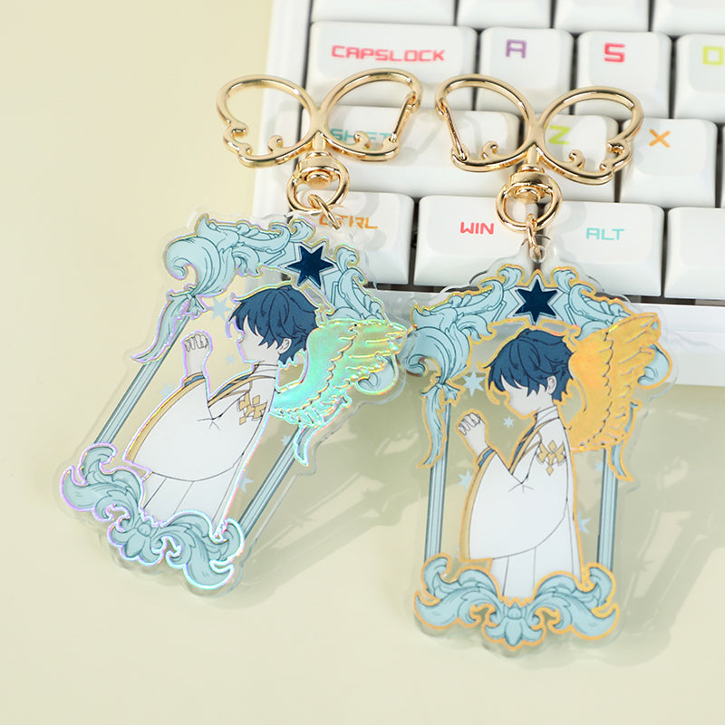 Custom Raised Foil Printing Cold Foil Stamping Acrylic Keychains - VOGRACE