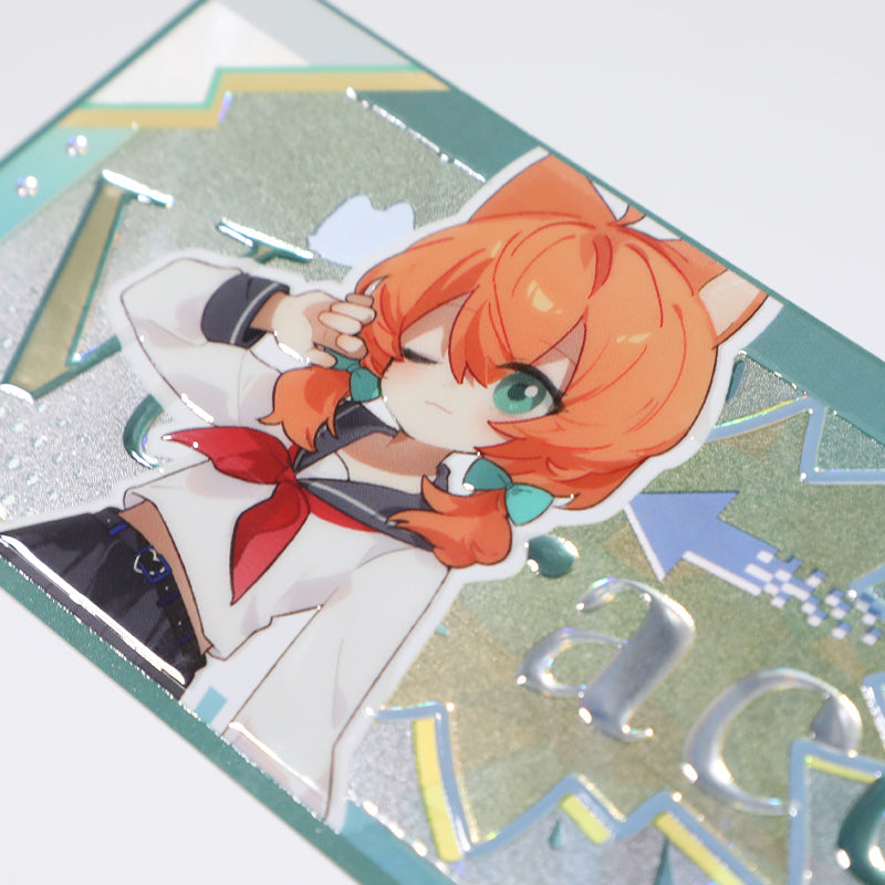 オリジナルホログラムチケット型厚盛り箔押しカード
