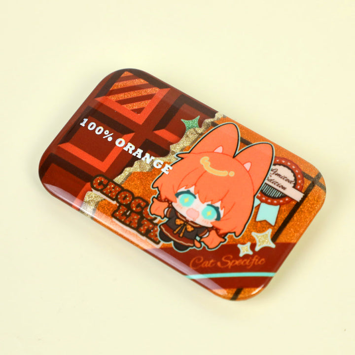 オリジナルコールド箔ホログラム長方形缶バッジ