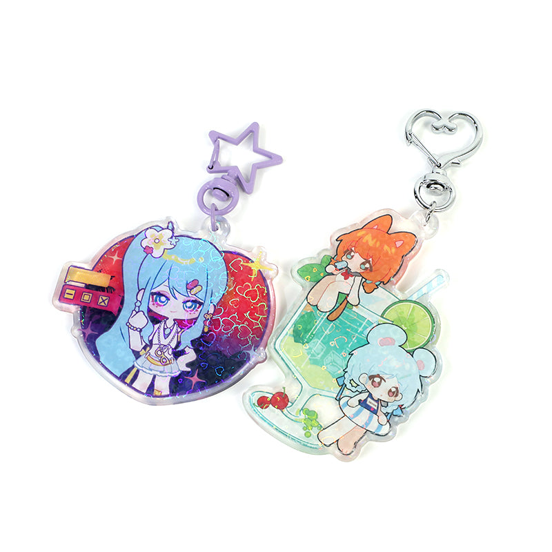 オリジナル角丸クリアアクリルキーホルダー