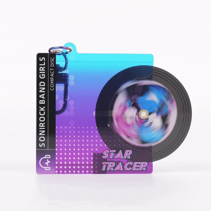 オリジナルスライド式回転CDアクリルキーホルダー