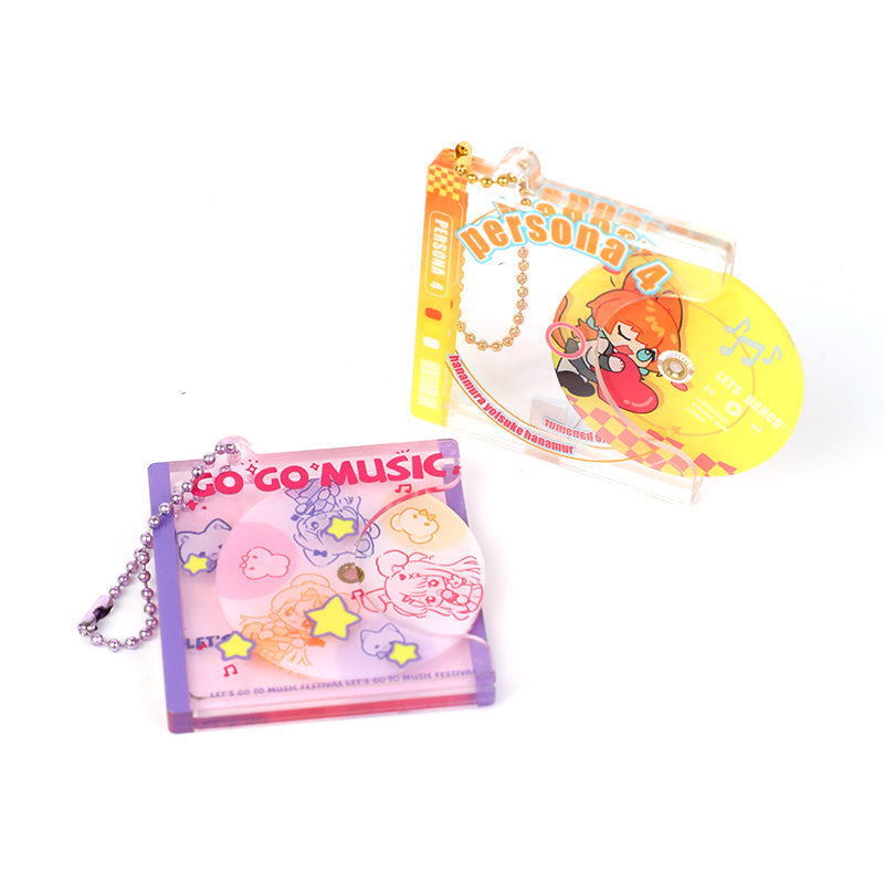 オリジナルスライド式回転CDアクリルキーホルダー