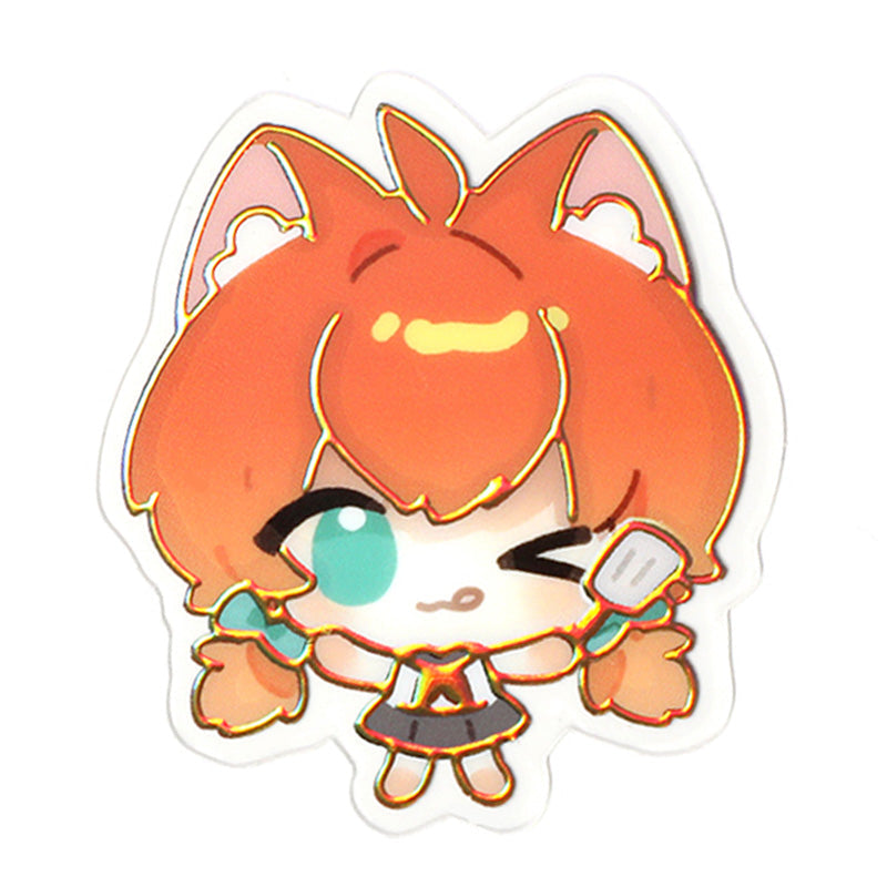 オリジナル透明箔押しステッカーシート