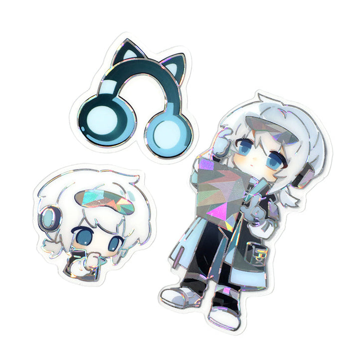 オリジナル透明箔押しステッカーシート