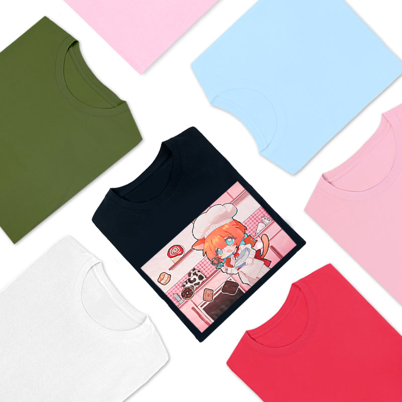 Custom Women T Shirts Printing Cotton Crew Neck T-Shirts - VOGRACE