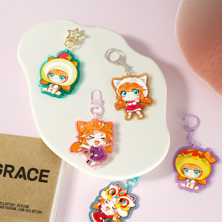オリジナルドーミングカラーアクリルキーホルダー