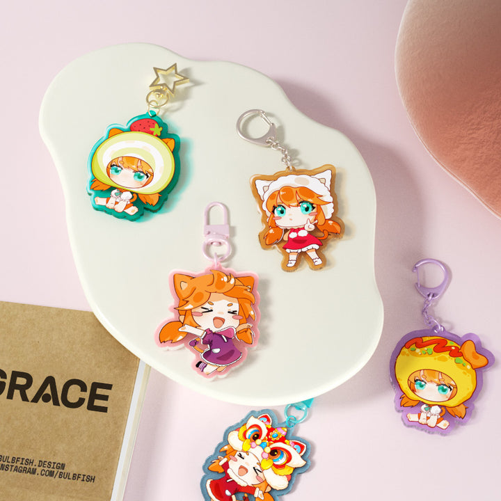 オリジナルドーミングカラーアクリルキーホルダー