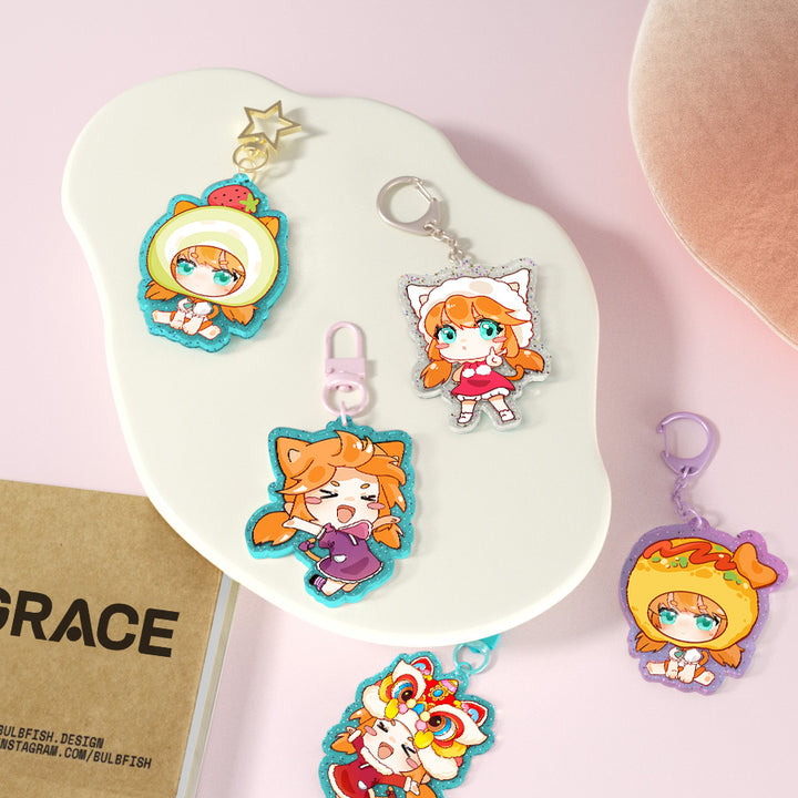 オリジナルグリッターアクリルキーホルダー