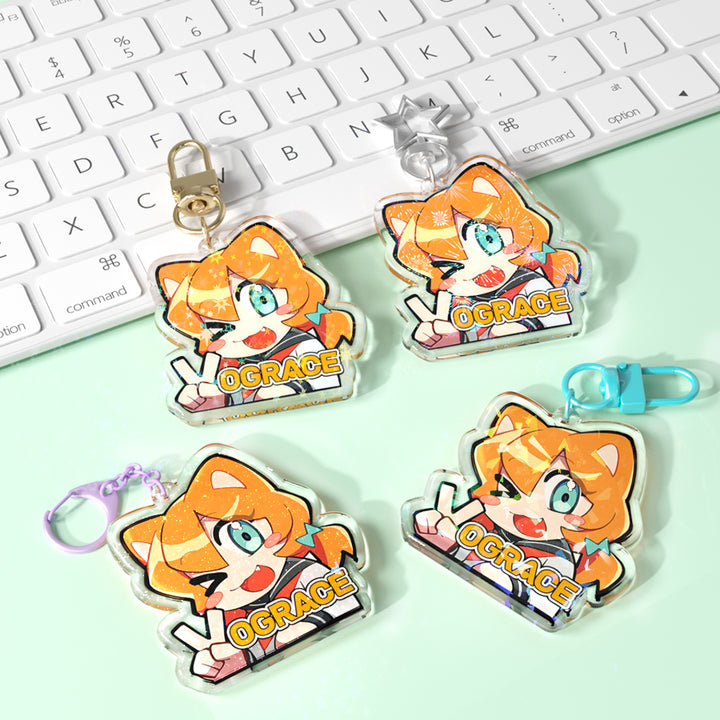 オリジナルドーミング全面ホログラムアクリルキーホルダー