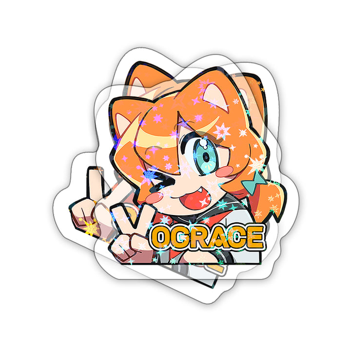 オリジナル全面ホログラムクリアステッカー