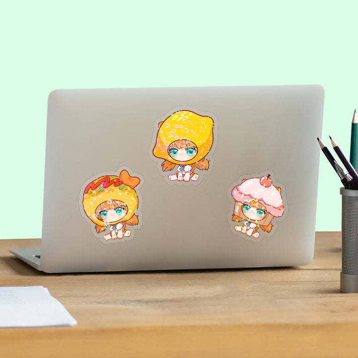 オリジナル全面ホログラムクリアステッカー