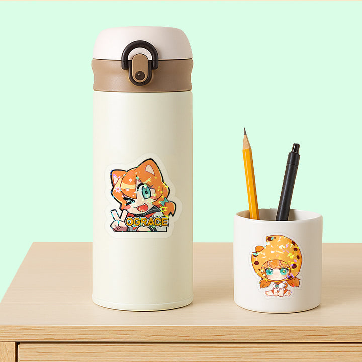 オリジナル全面ホログラムクリアステッカー